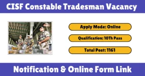 CISF Constable Tradesman Vacancy 2025