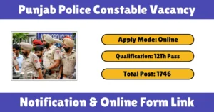 Punjab Police Constable Vacancy 2025