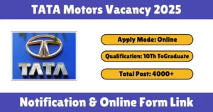 TATA Motors Vacancy 2025