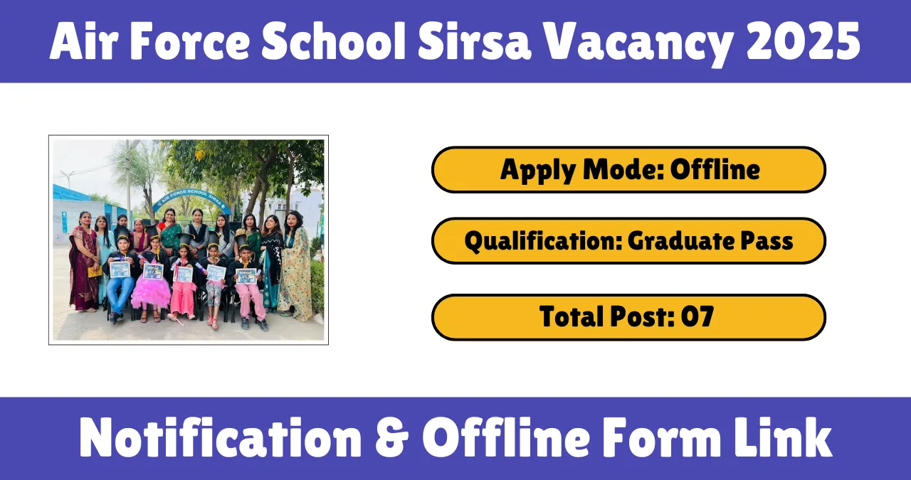 Air Force School Sirsa Vacancy 2025