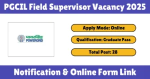 PGCIL Field Supervisor Vacancy 2025