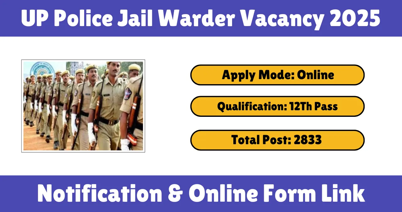 UP Police Jail Warder Vacancy 2025