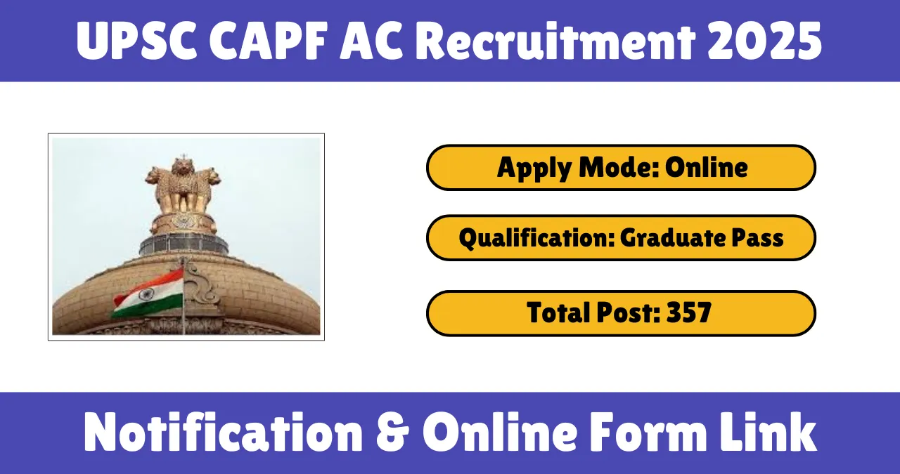 UPSC CAPF AC Recruitment 2025
