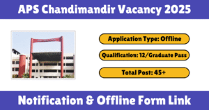 APS Chandimandir Vacancy 2025
