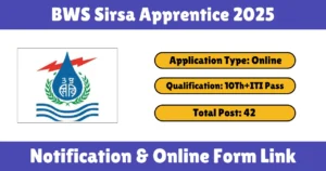 BWS Sirsa Apprentice 2025
