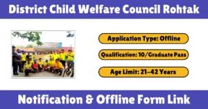 District Child Welfare Council Rohtak Vacancy 2025