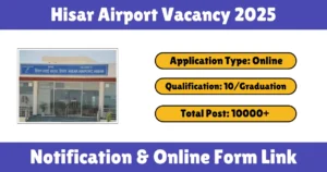Hisar Airport Vacancy 2025