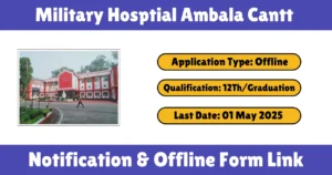 Military Hosptial Ambala Cantt Vacancy 2025