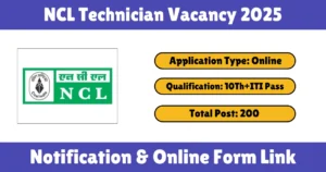 NCL Technician Vacancy 2025