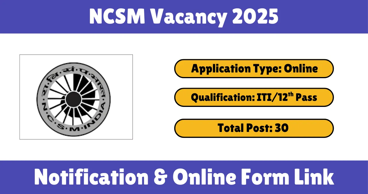 NCSM Vacancy 2025
