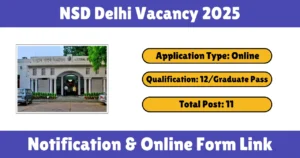 NSD Delhi Vacancy 2025