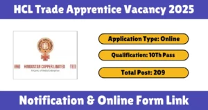 HCL Trade Apprentice Vacancy 2025