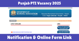 Punjab PTI Vacancy 2025