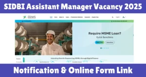 SIDBI Assistant Manager Vacancy 2025