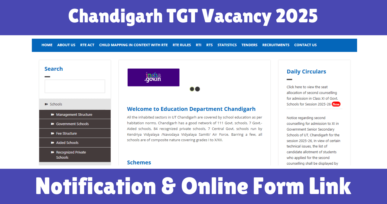 Chandigarh TGT Vacancy 2025