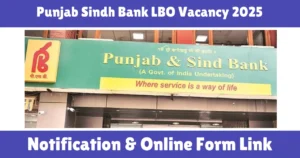 Punjab Sindh Bank LBO Vacancy 2025
