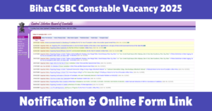 Bihar CSBC Constable Vacancy 2025