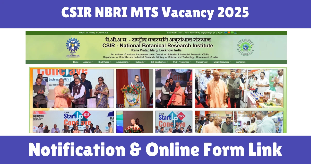 CSIR NBRI MTS Vacancy 2025