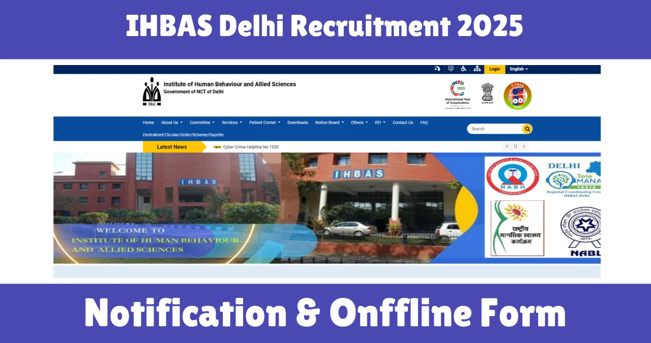 IHBAS Delhi Recruitment 2025