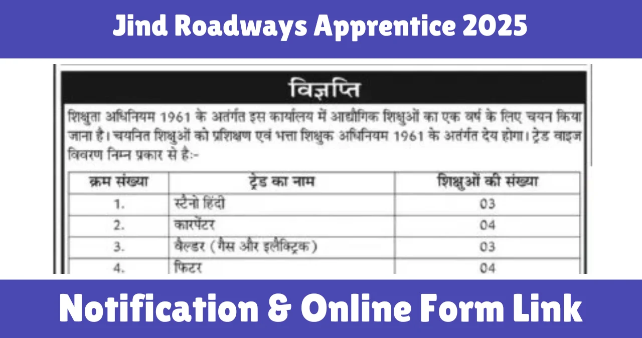 Jind Roadways Apprentice 2025