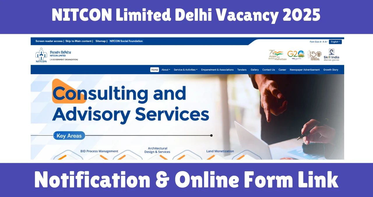 NITCON Limited Delhi Vacancy 2025