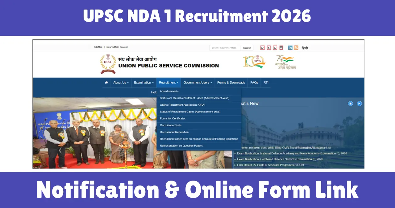 UPSC NDA 1 Recruitment 2026