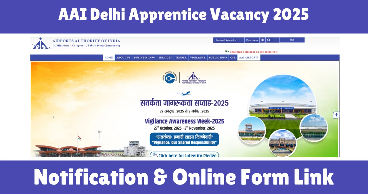 AAI Delhi Apprentice Vacancy 2025