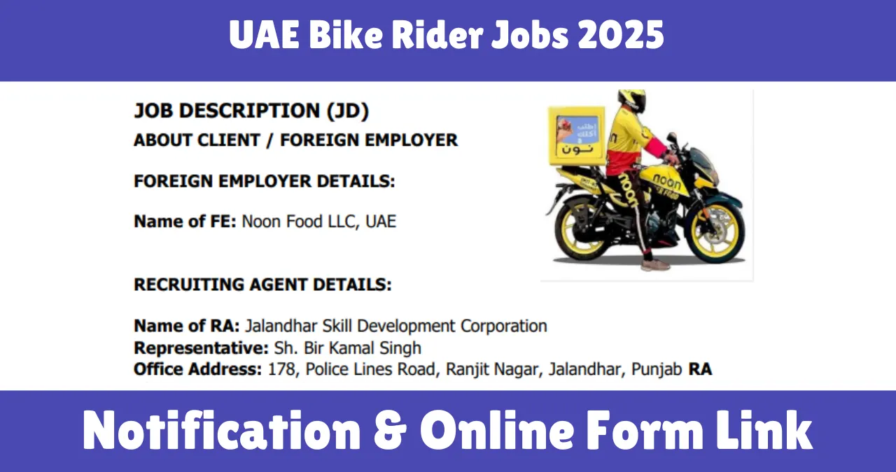 UAE Bike Rider Jobs 2025
