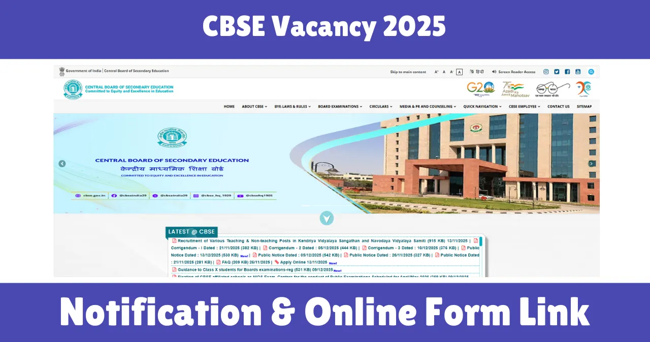 CBSE Vacancy 2025