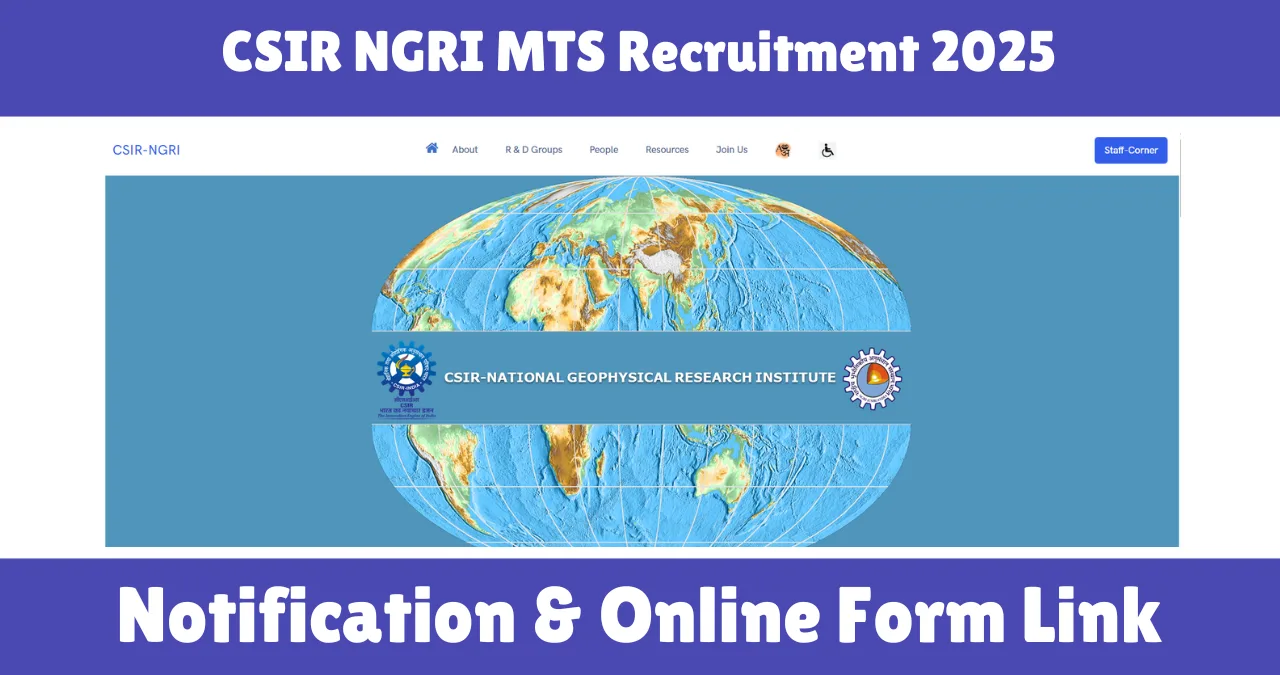 CSIR NGRI MTS Recruitment 2025