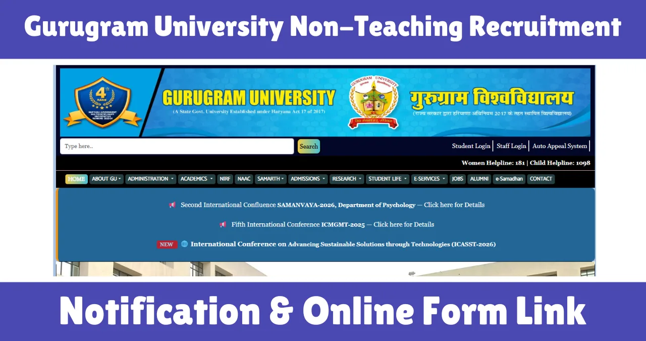 Gurugram University Non-Teaching Recruitment 2025